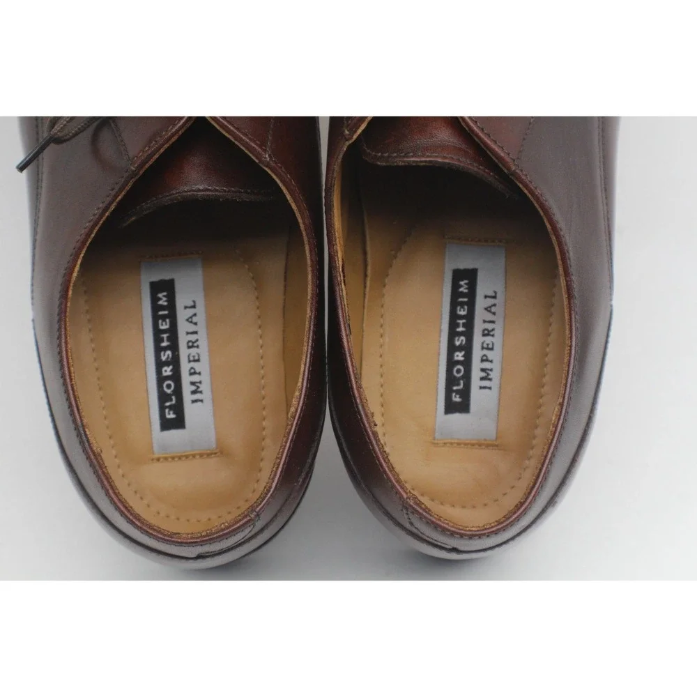 Florsheim Imperial Men's 10.5 D Burgundy Leather Split Toe Oxford Shoes 18273-02